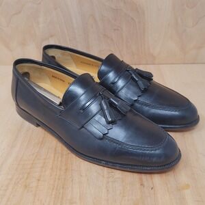 Mezlan Mens Loafers Size 11.5 M Black Leather Tassel Kiltie Dress Shoes Romano